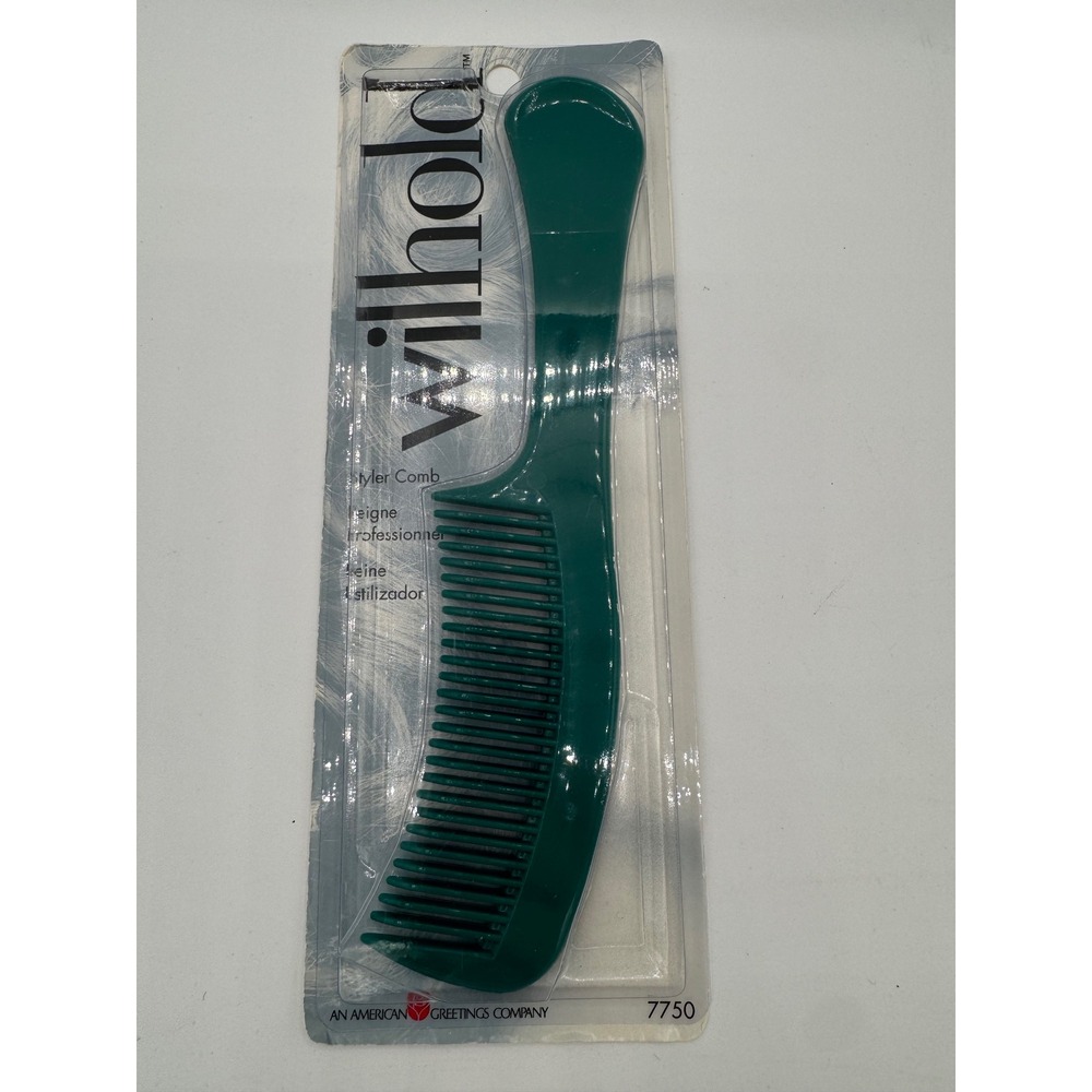 Vintage Wilhold Styler Comb 7750 Teal Green Professional Hair Detangler USA Made